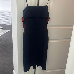 Bcbg maxazria blue and orange strapless dress